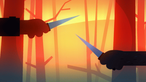 Minigame knife fight (sumber: http://www.nightinthewoods.com/)